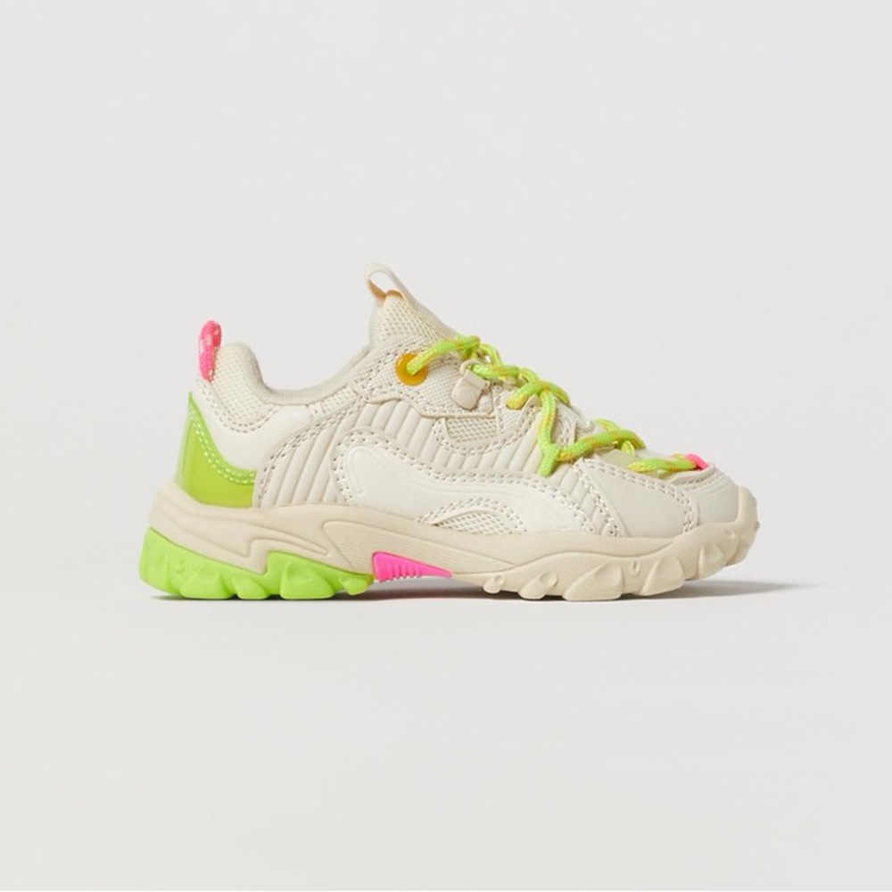 Zara kids, colorful sneakers, size 8 (5.9 inches)